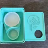 Sky Blue Leopard Gecko humid hide, dry hide, food bowl, calcium & water dish combo - Image 2